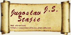 Jugoslav Stajić vizit kartica